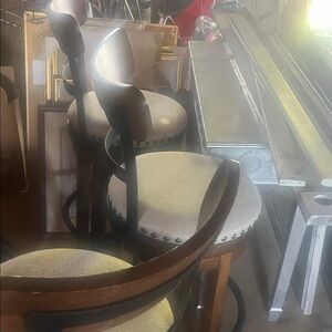 Elegant Cream and Brown Dining Chairs